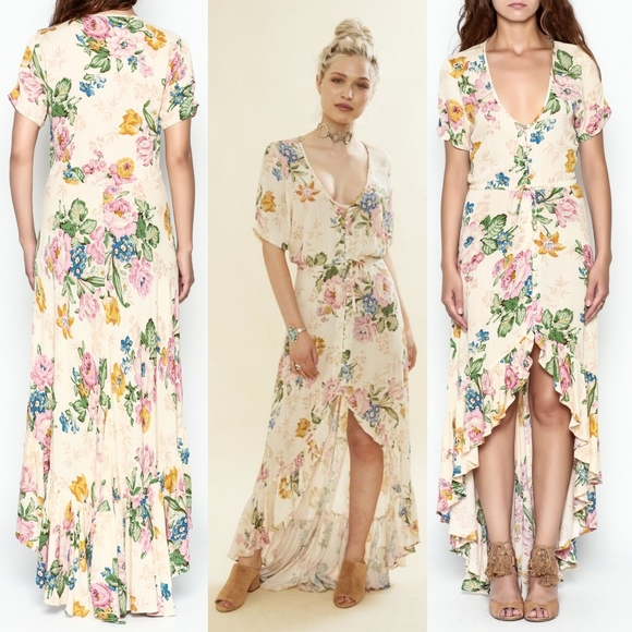 New auguste delilah maxi dress natural bloom 6 XS - Picture 10 of 16